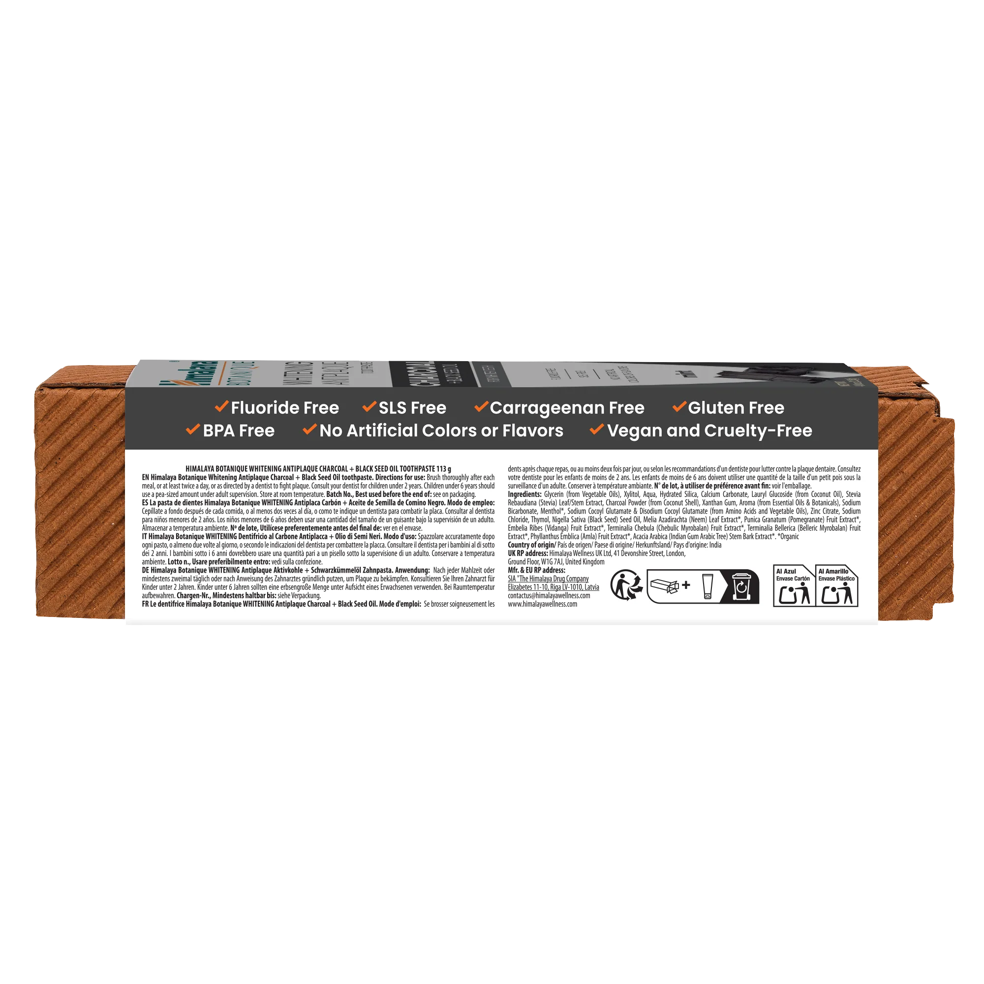 Himalaya Botanique Whitening Antiplaque Toothpaste Charcoal + Black Seed Oil 113G - Image 5