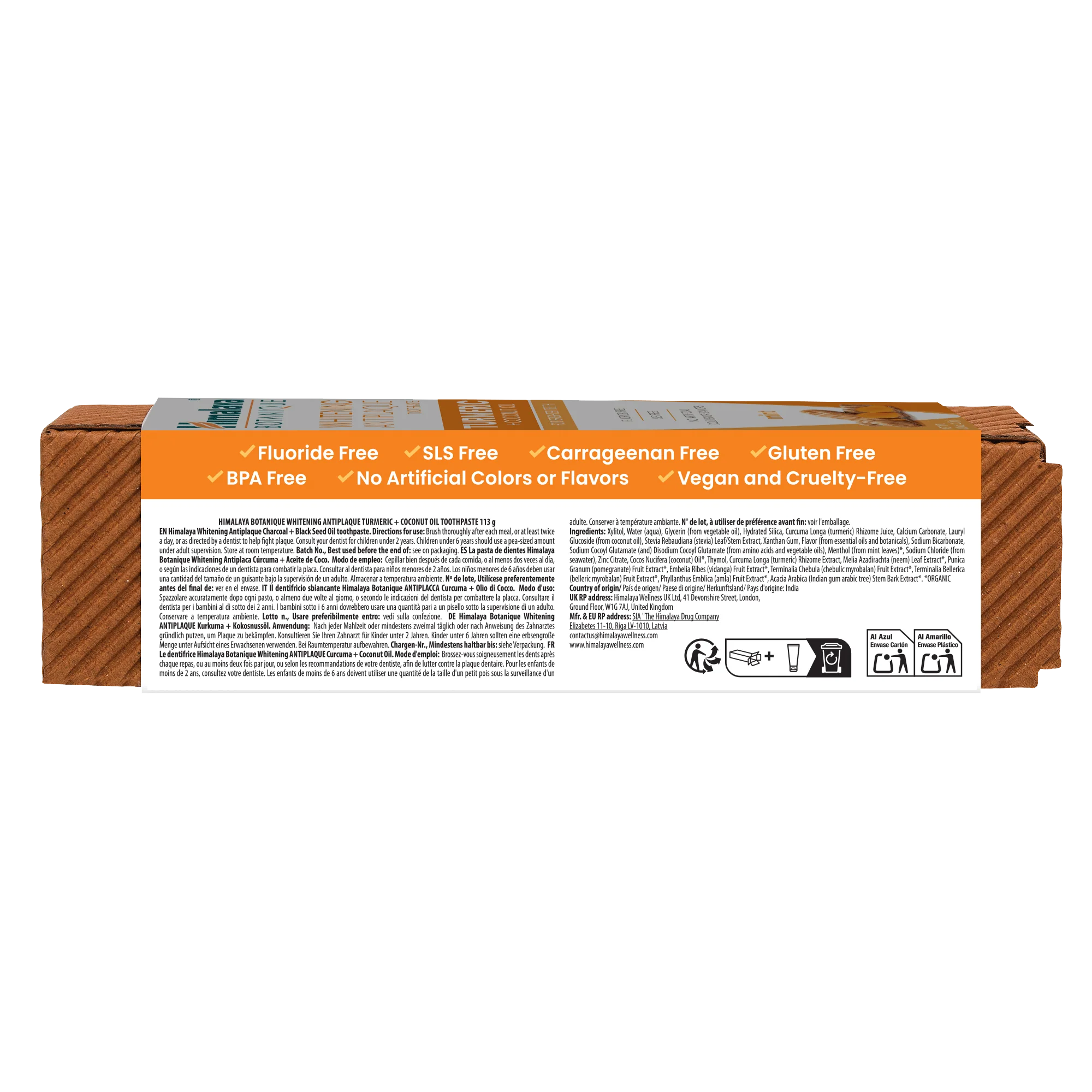 Himalaya Botanique Whitening Antiplaque Toothpaste Turmeric + Coconut Oil 113G - Image 5