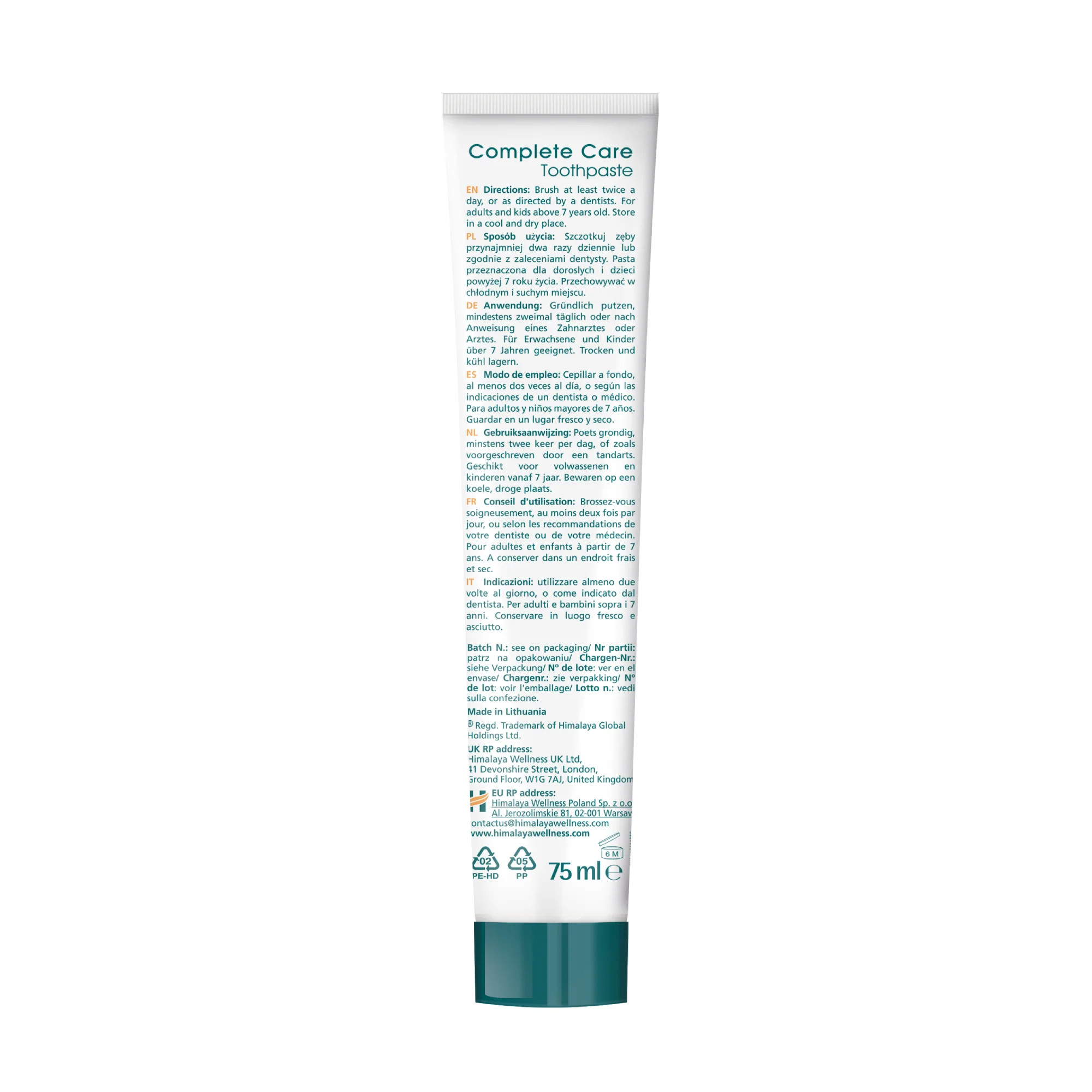 Himalaya Botanique Complete Care Toothpaste - Mint 75 ml - Image 7