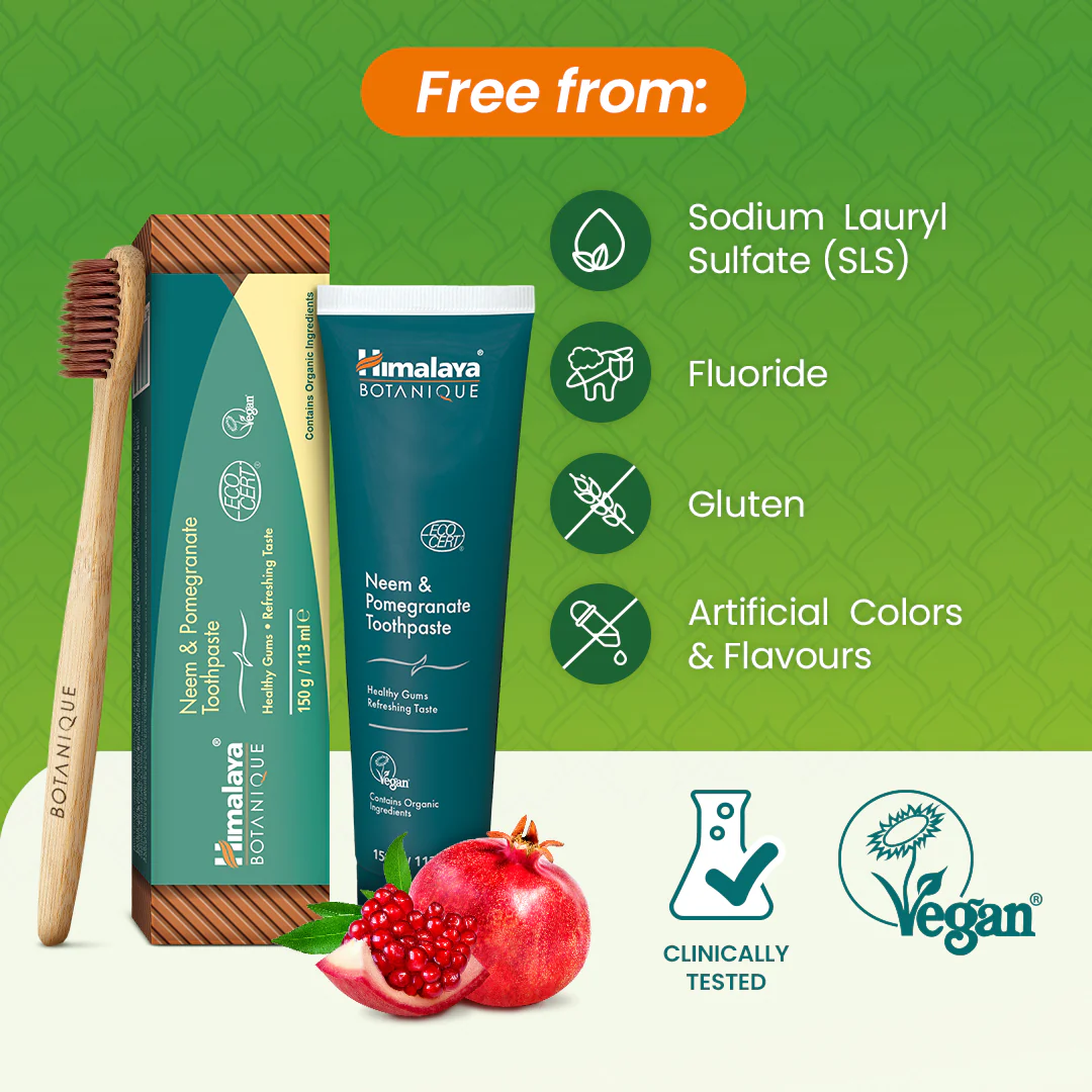 Himalaya Botanique Neem & Pomegranate Toothpaste - 150 g - Image 3