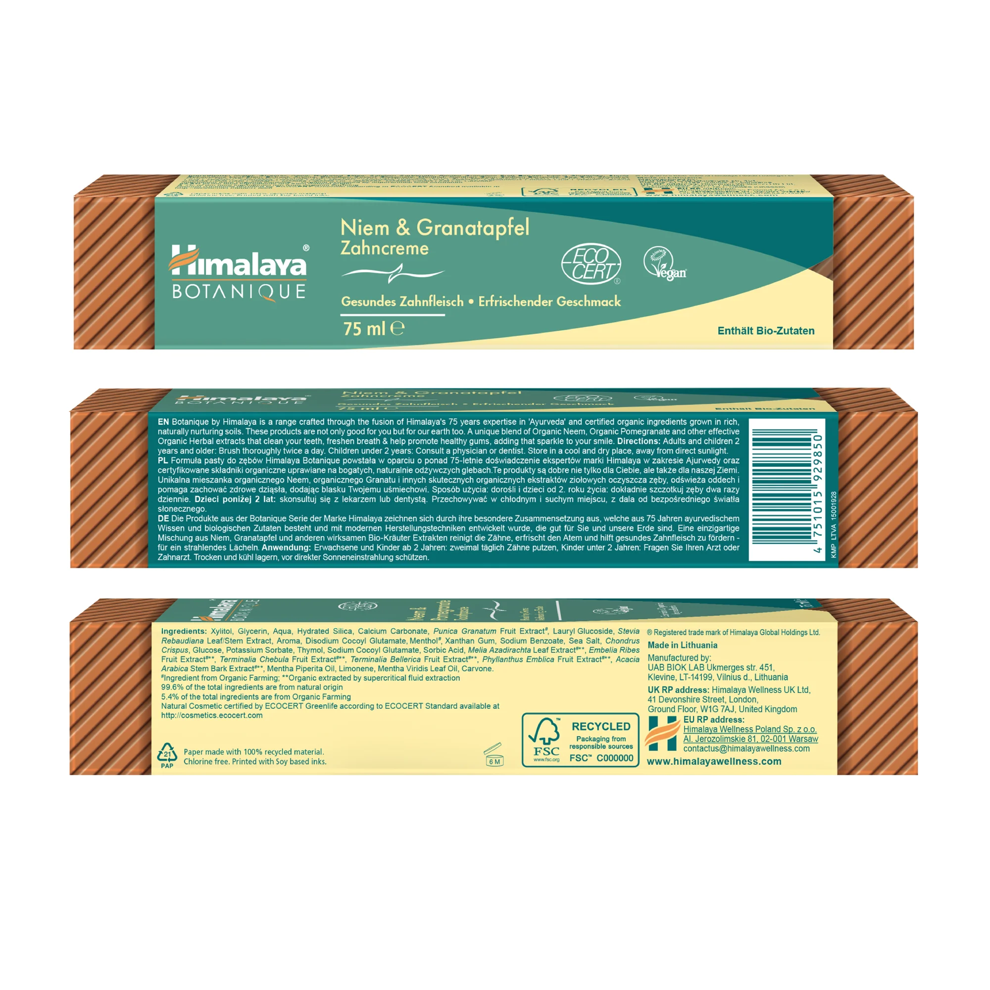 Himalaya Botanique Neem & Pomegranate Toothpaste 75 ml - Image 8