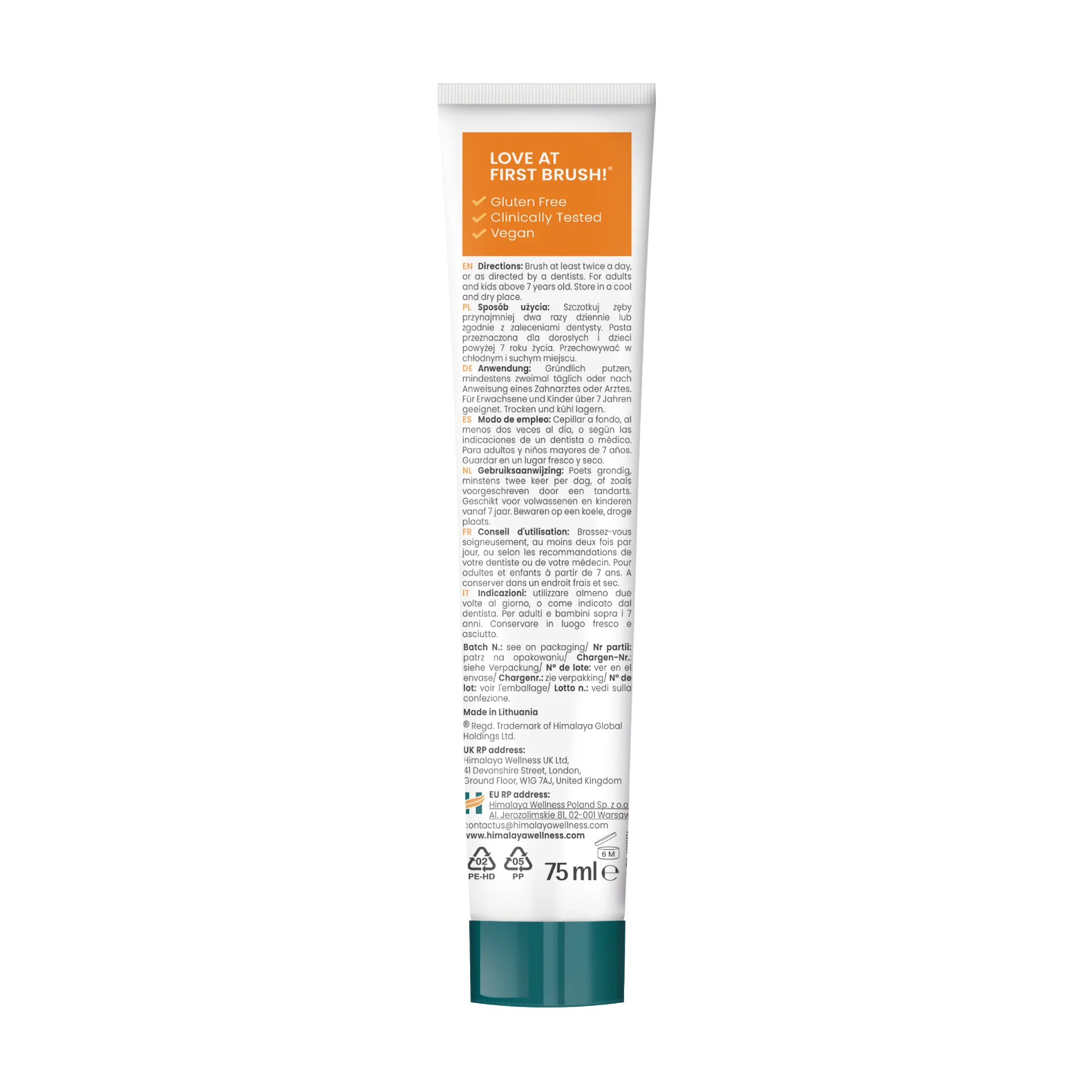 Himalaya Botanique Whitening Antiplaque Toothpaste Curcuma + Coconut Oil 75 ml - Image 7