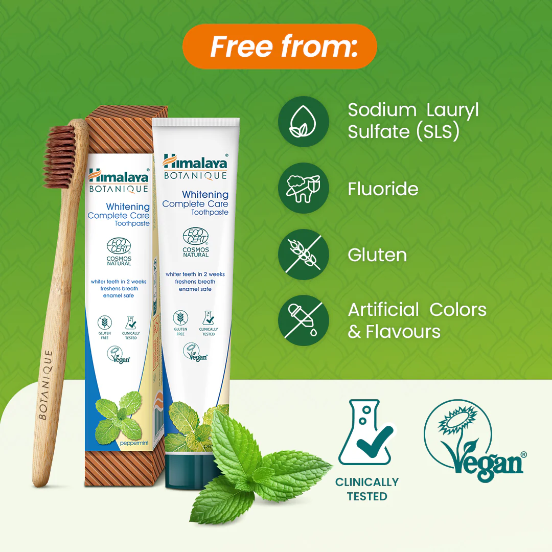 Himalaya Botanique Whitening Complete Care Toothpaste - Peppermint 75 ml - Image 3