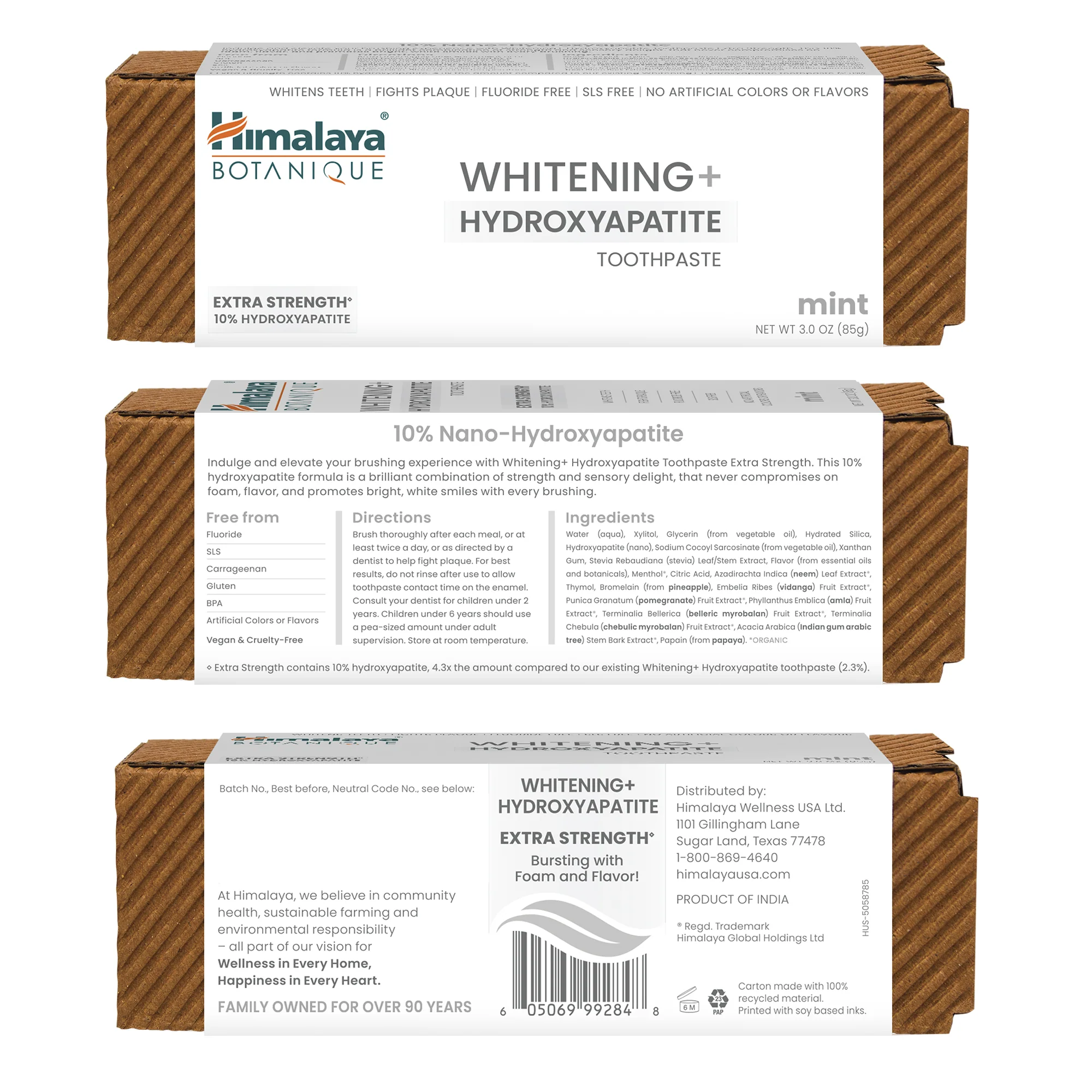 Himalaya Botanique Whitening+ Hydroxyapatite Toothpaste - Extra Strength Mint 80g - Image 7