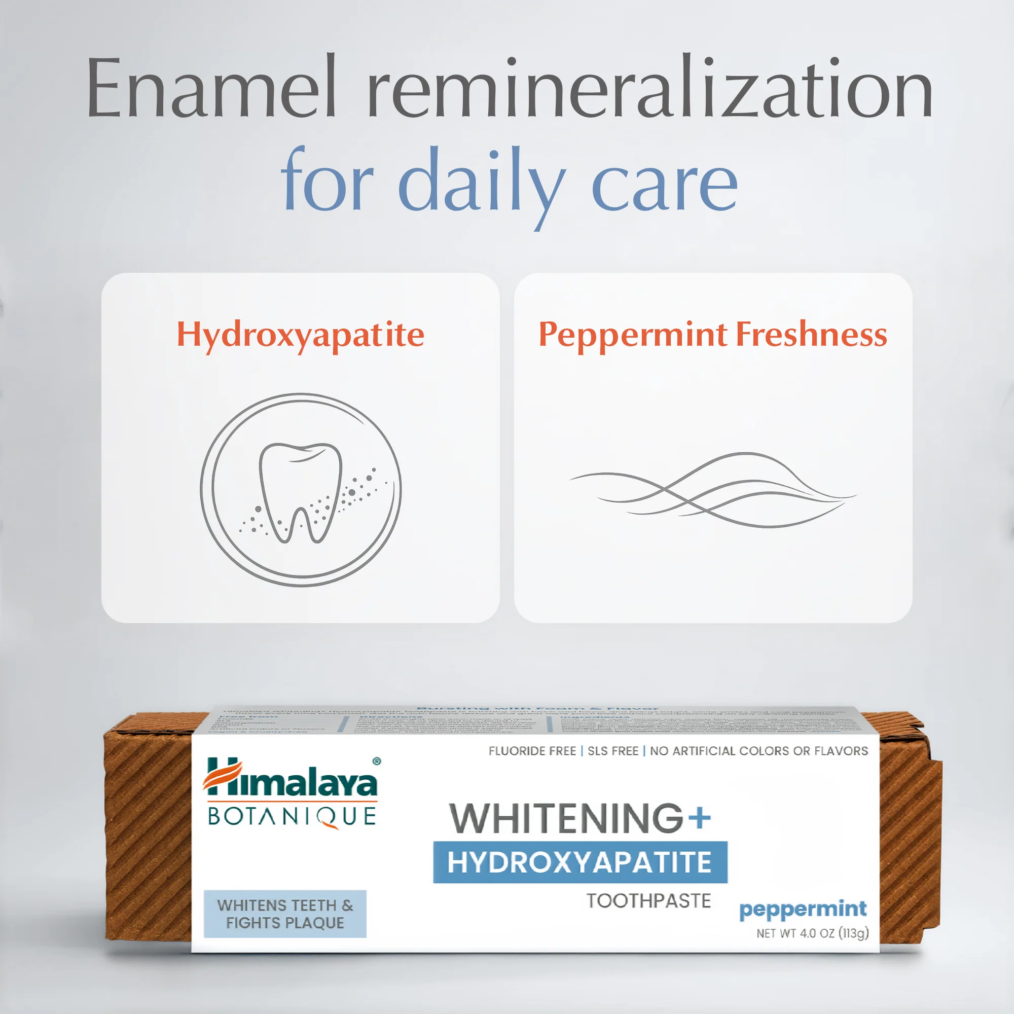 Himalaya Botanique Whitening+ Hydroxyapatite Toothpaste - Peppermint 113g - Image 4