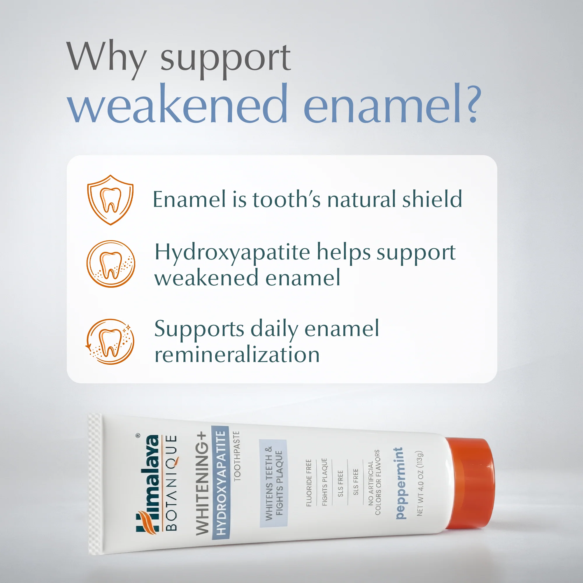 Himalaya Botanique Whitening+ Hydroxyapatite Toothpaste - Peppermint 113g - Image 6