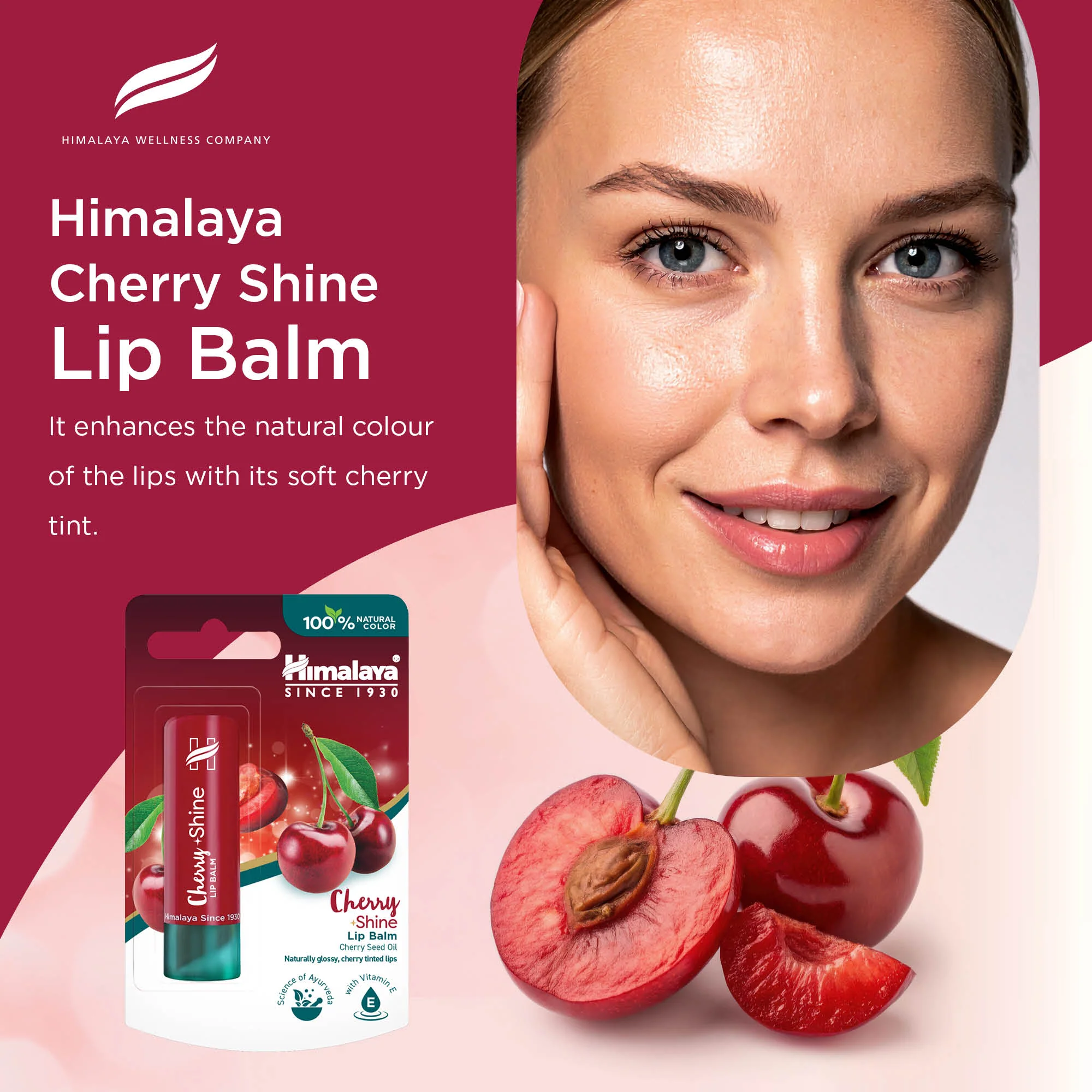 Himalaya Cherry Shine Lip Balm, 4.5g - Image 4