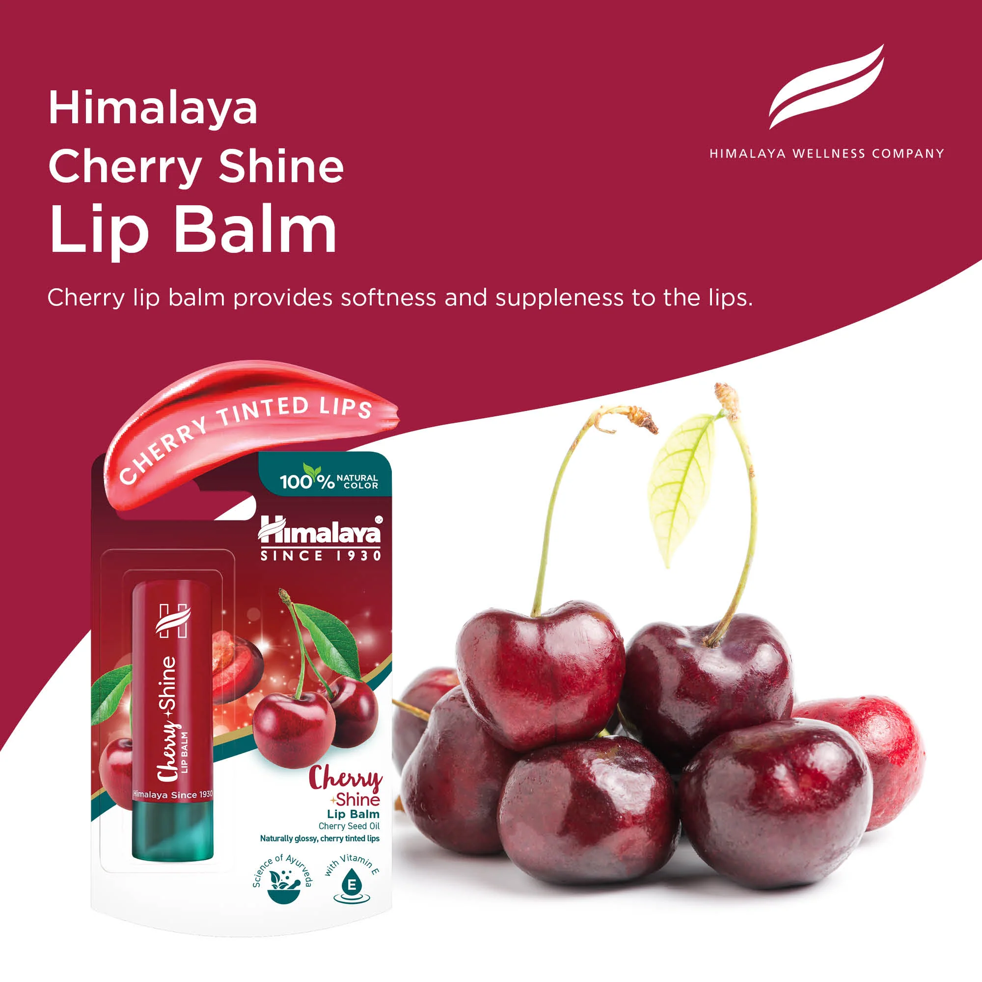 Himalaya Cherry Shine Lip Balm, 4.5g - Image 5