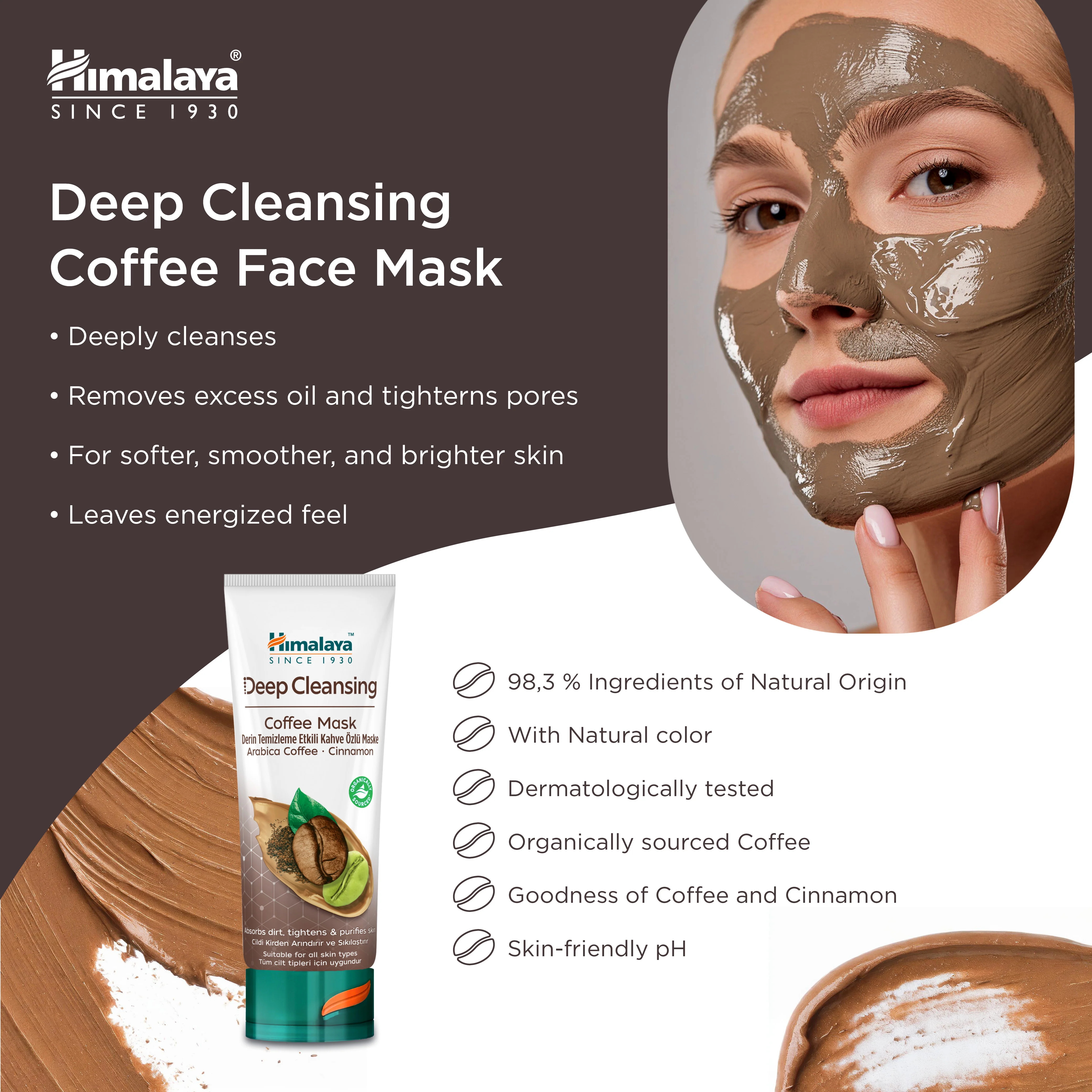 Himalaya Deep Cleansing Coffee Face Mask - 75ml - Image 3