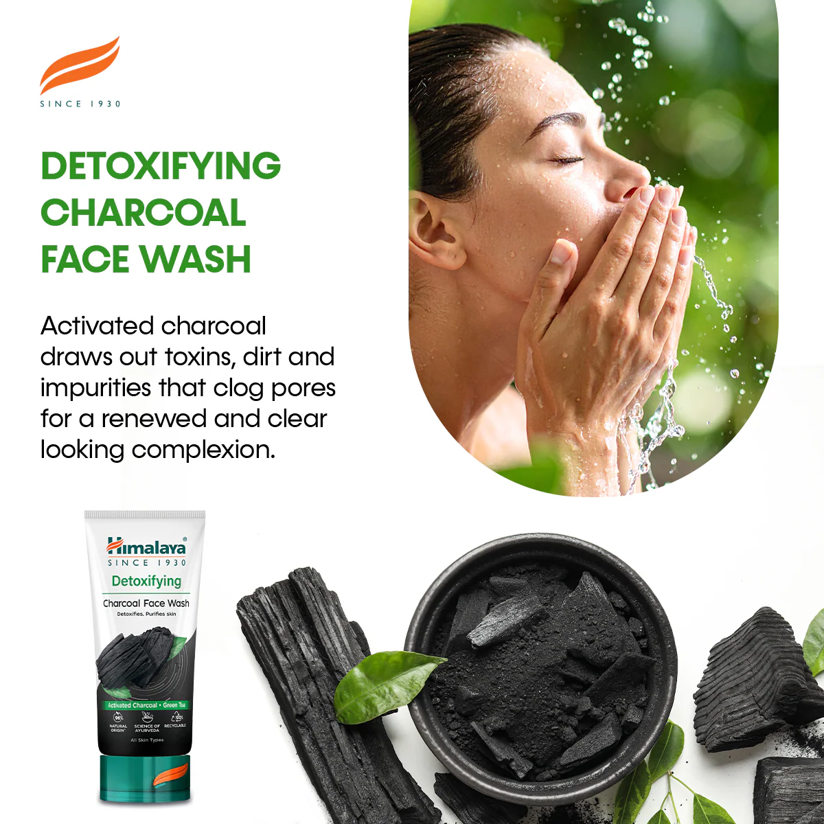 Himalaya Detoxifying Face Wash with Activated Charcoal & Green Tea - 150 ml - Image 3