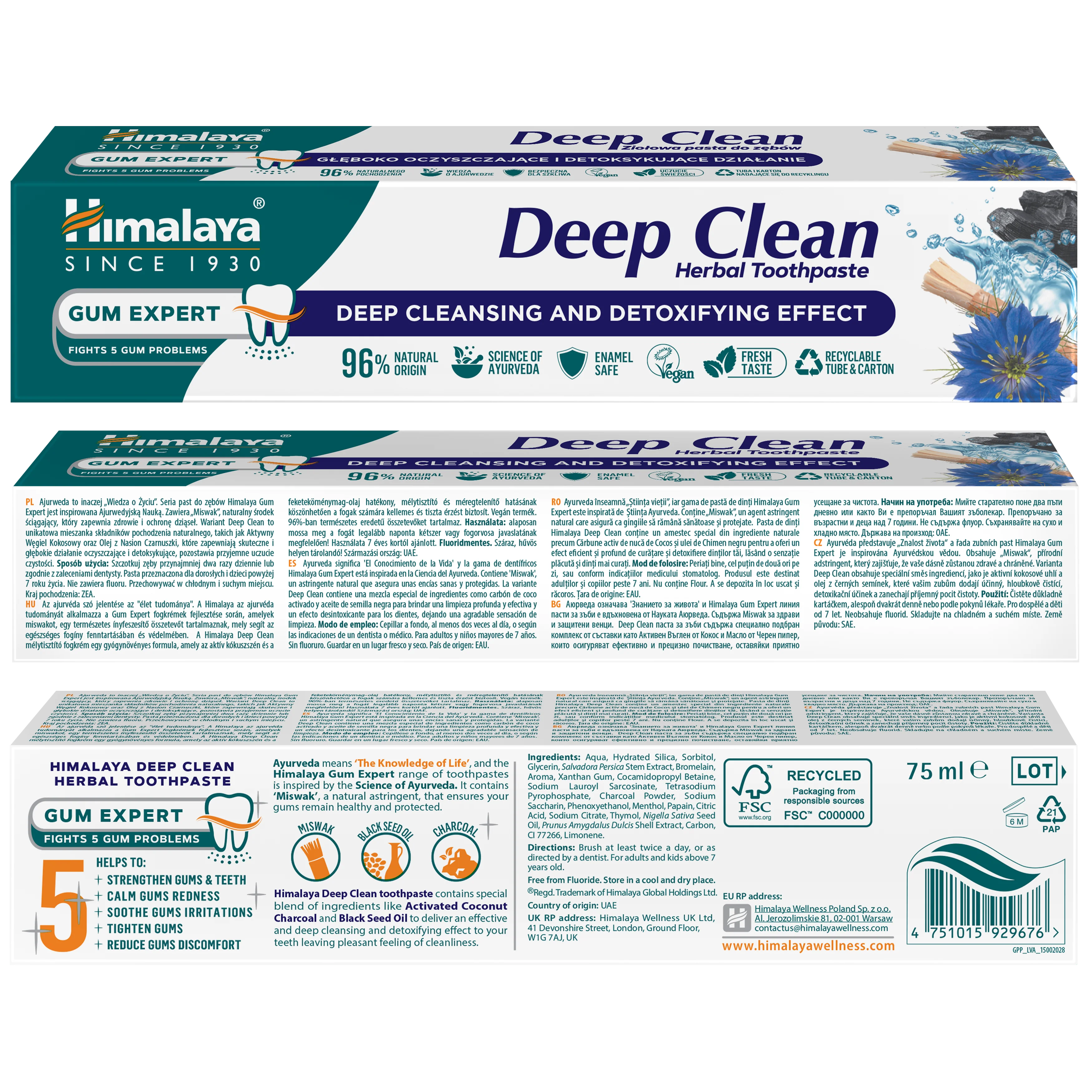 Himalaya Gum Expert Deep Clean Herbal Toothpaste - 75 ml - Image 4