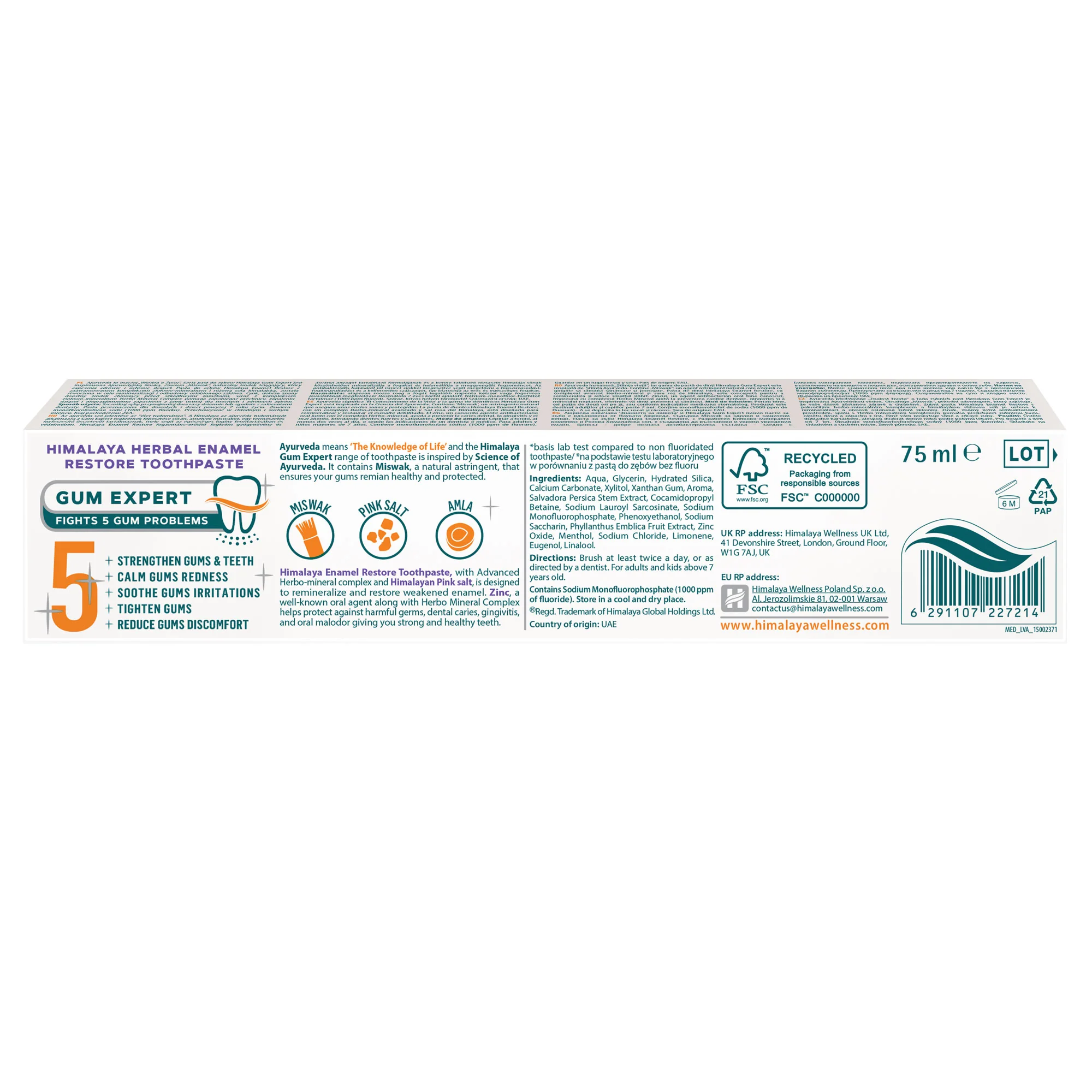 Himalaya Gum Expert Enamel Restore Herbal Toothpaste - 75 ml - Image 5