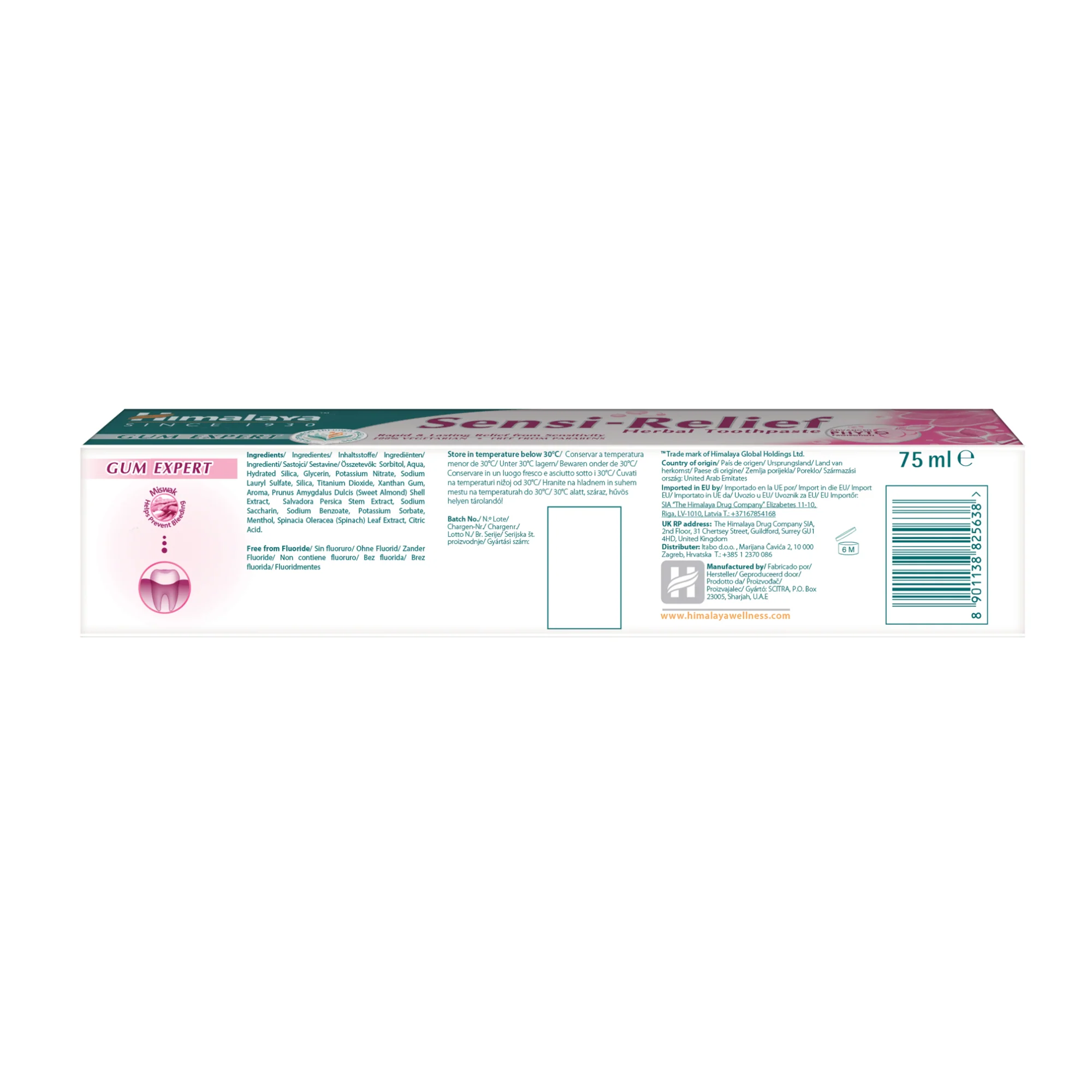 Himalaya Gum Expert Herbal Toothpaste - Sensi Relief - 75ml - Image 6