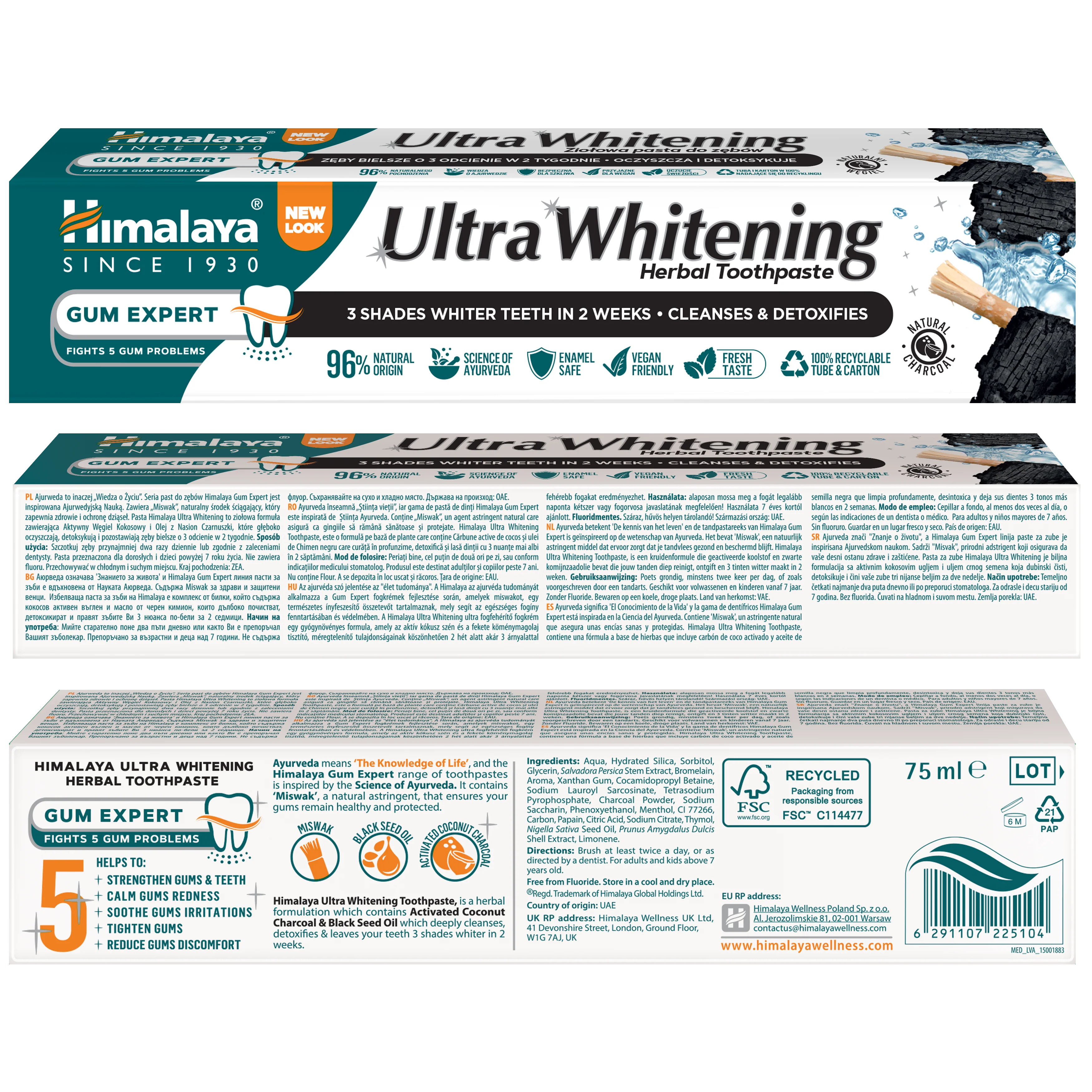 Himalaya Gum Expert Ultra Whitening Herbal Toothpaste - 75 ml - Image 4