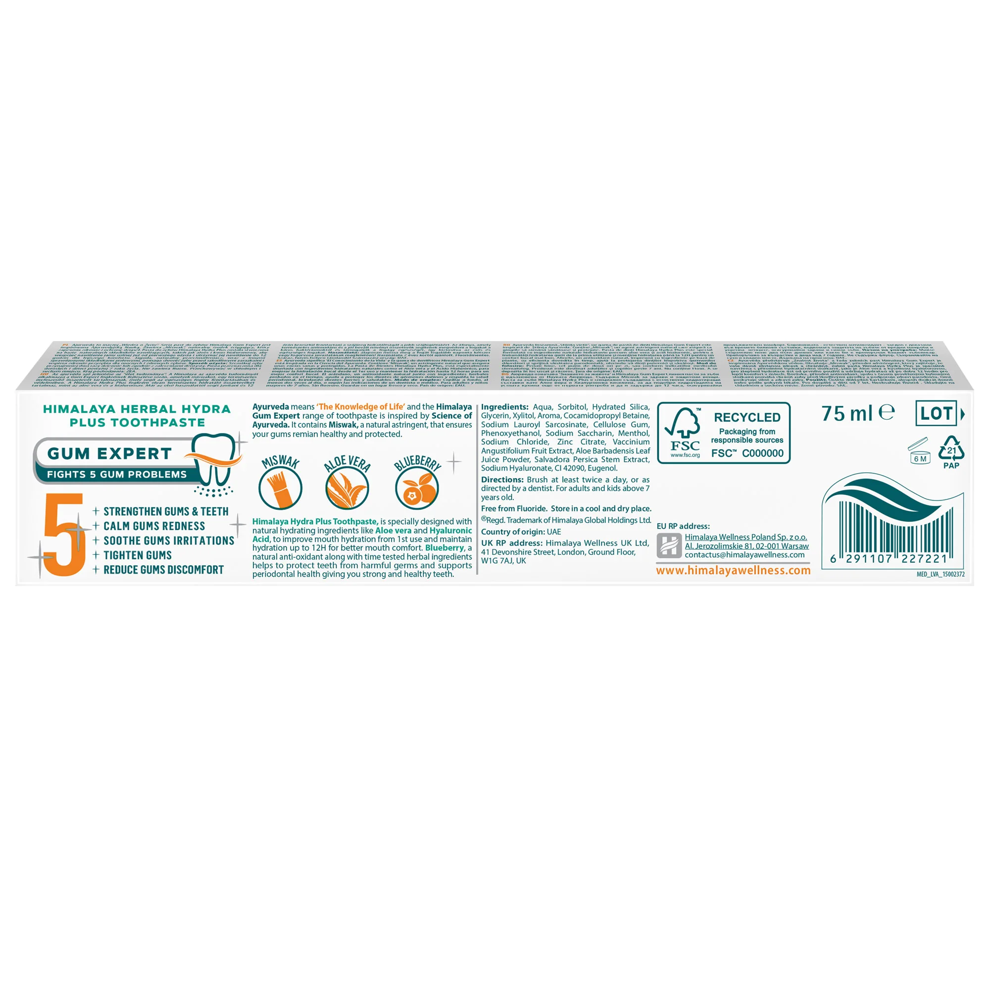 Himalaya Gum Expert Hydra Plus Herbal Toothpaste - 75 ml - Image 5