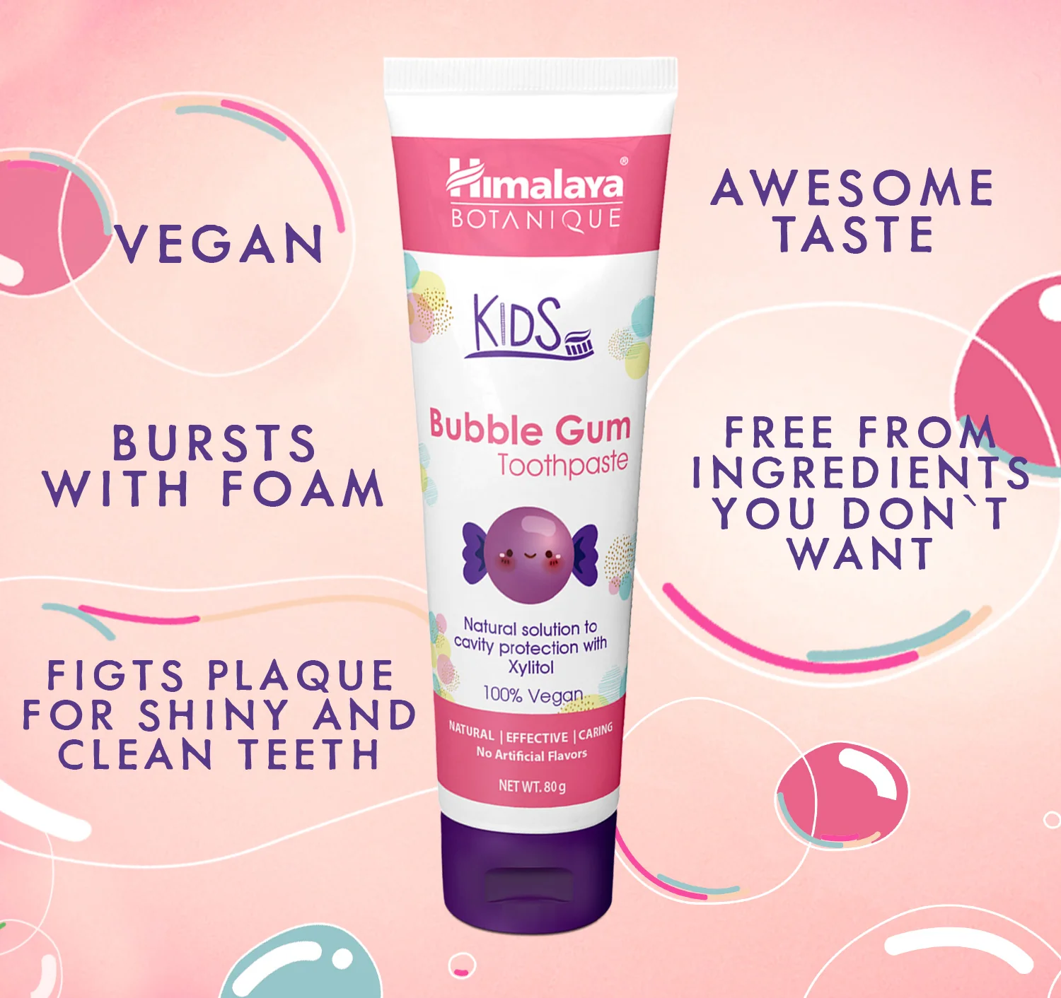 Himalaya Kids Bubble Gum Toothpaste - 80g - Image 4