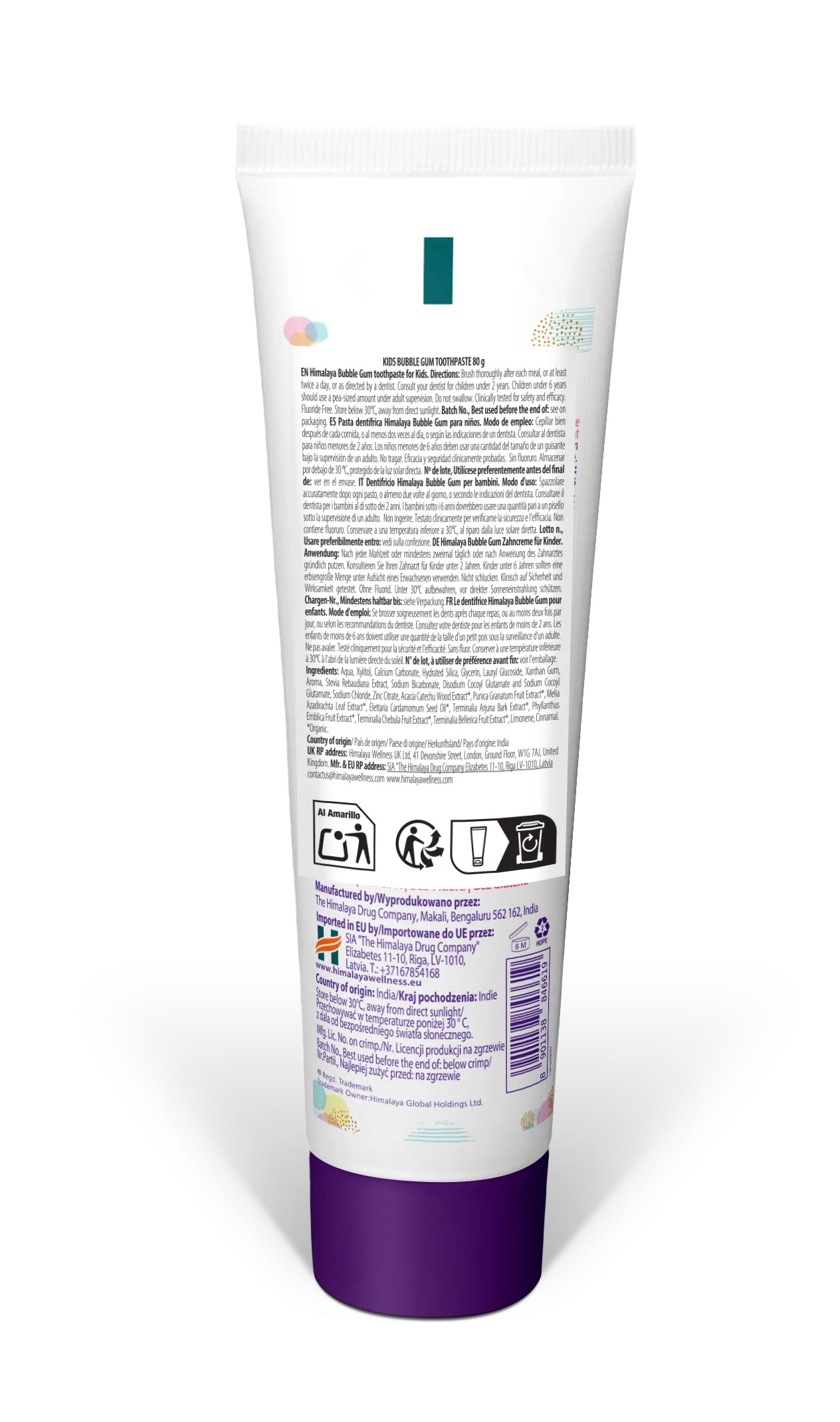 Himalaya Kids Bubble Gum Toothpaste - 80g - Image 6