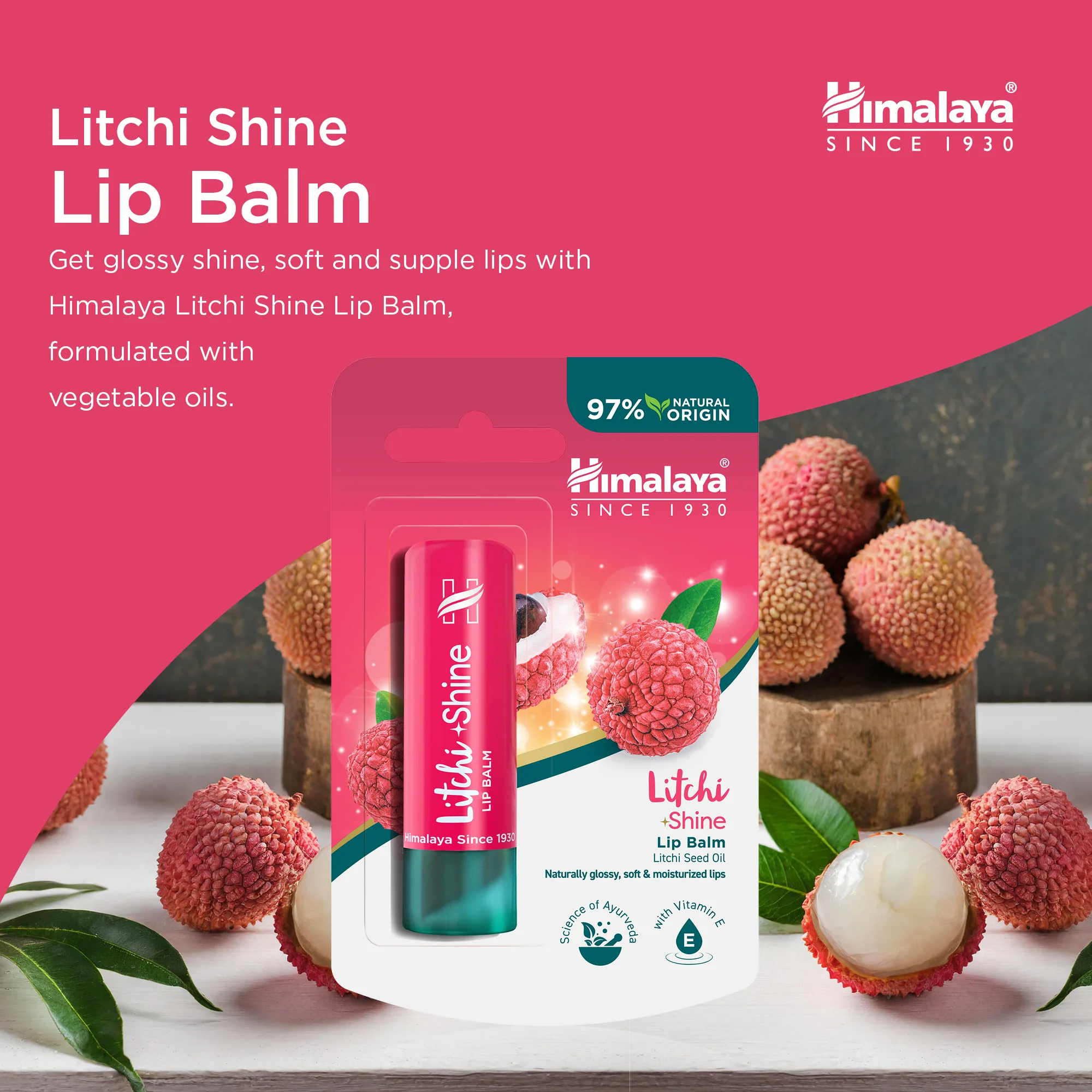 Himalaya Litchi Shine Lip Balm  4.5g - Image 3