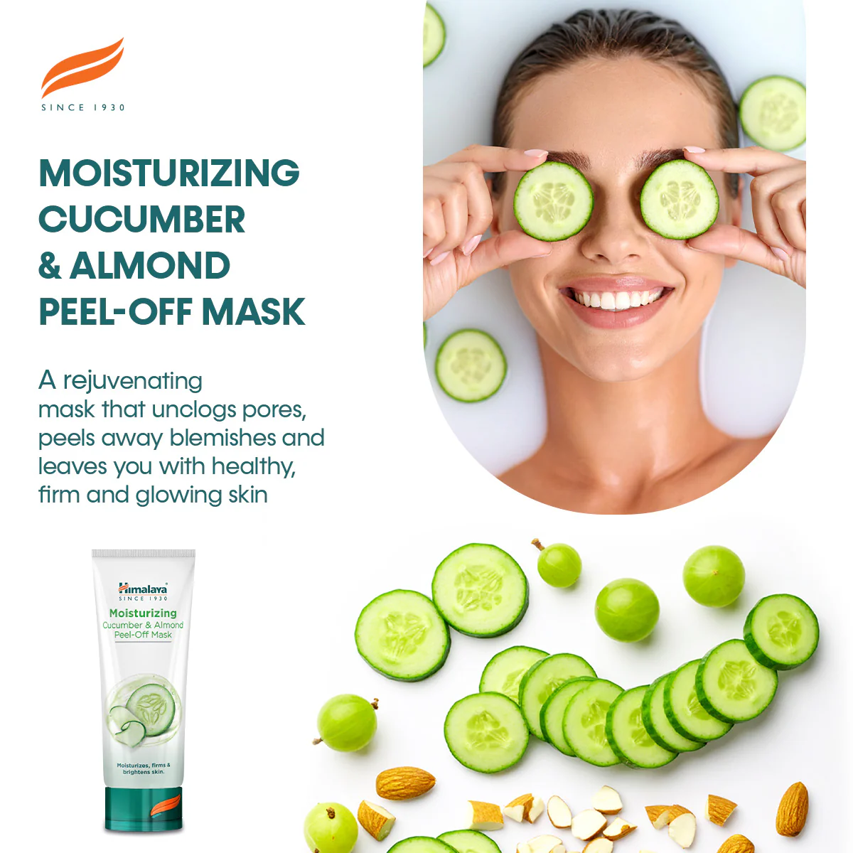 Himalaya Moisturizing Cucumber & Almond Peel-off Mask - 75ml - Image 5