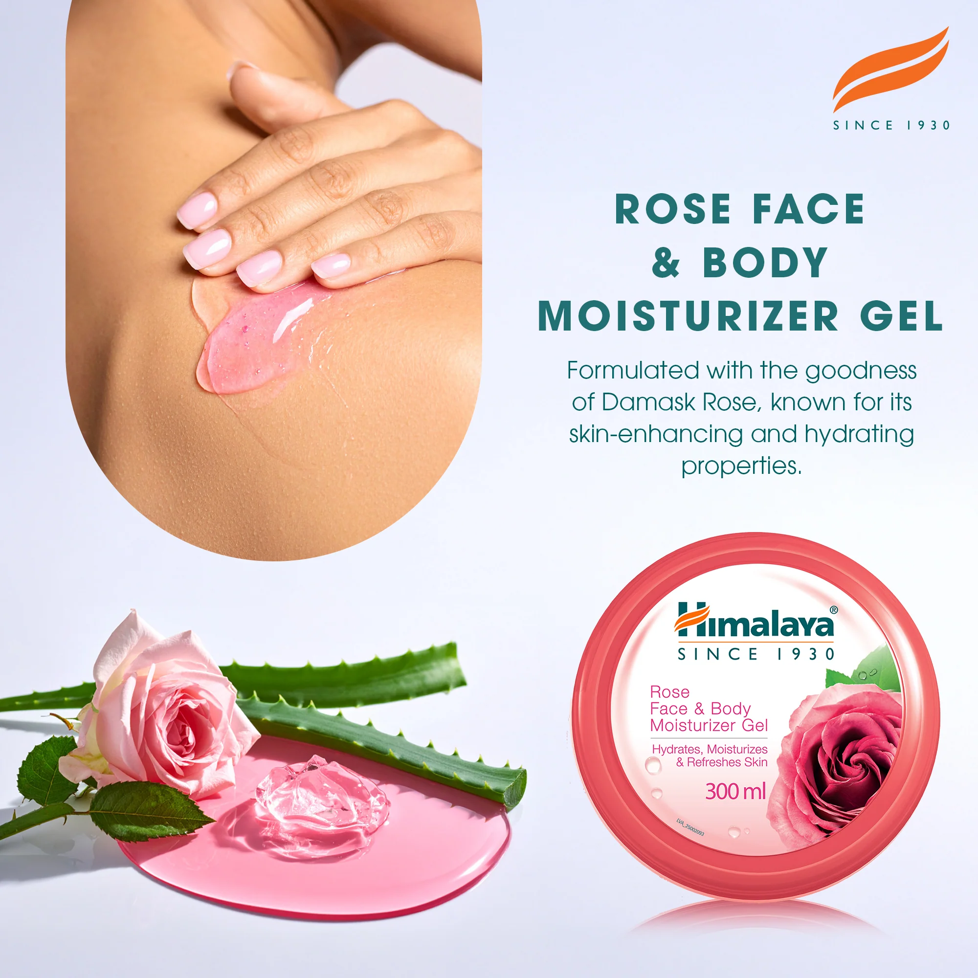 Himalaya Rose Face & Body Moisturizer Gel - 300ml - Image 3