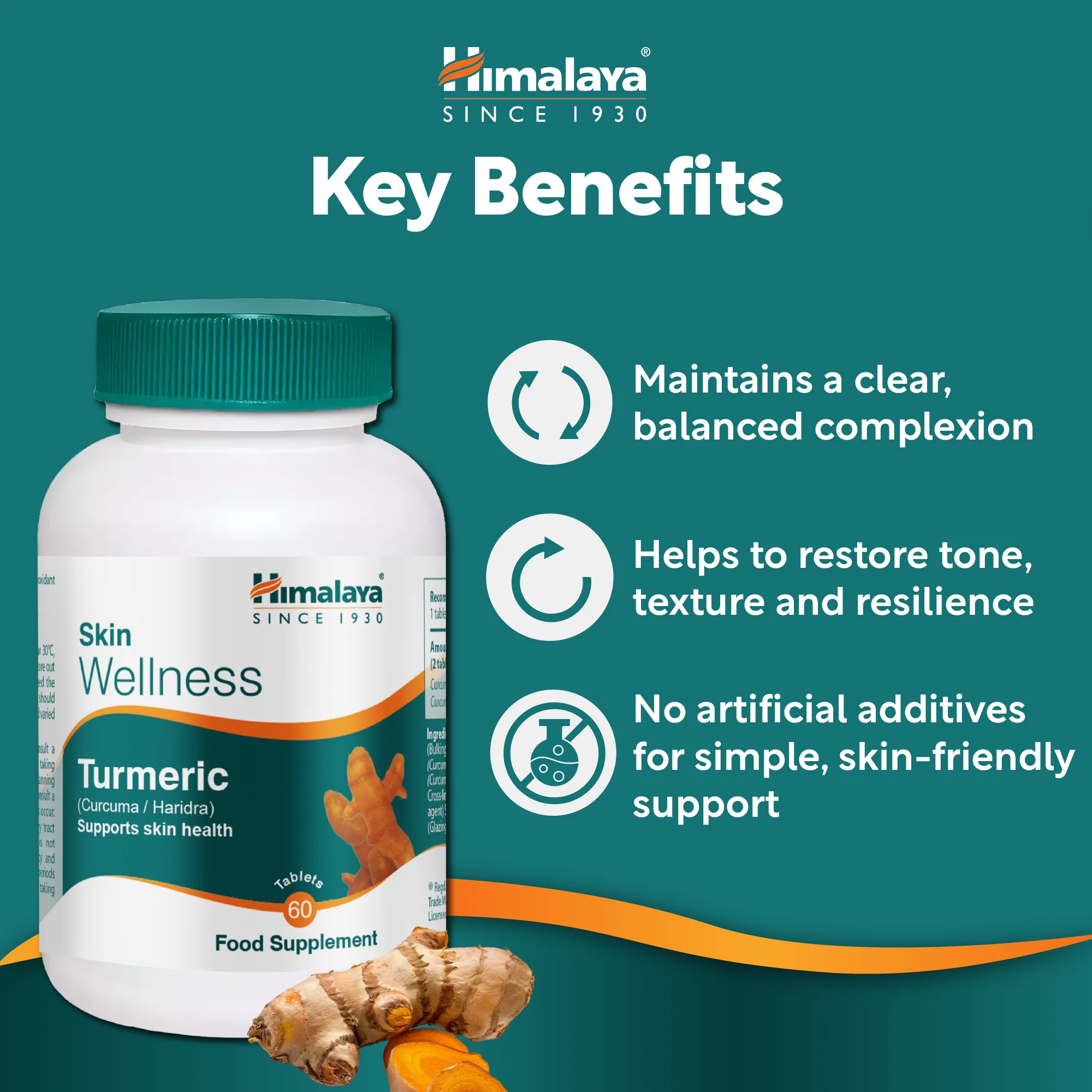 Himalaya Skin Wellness Turmeric - 60 Tablets - Image 3