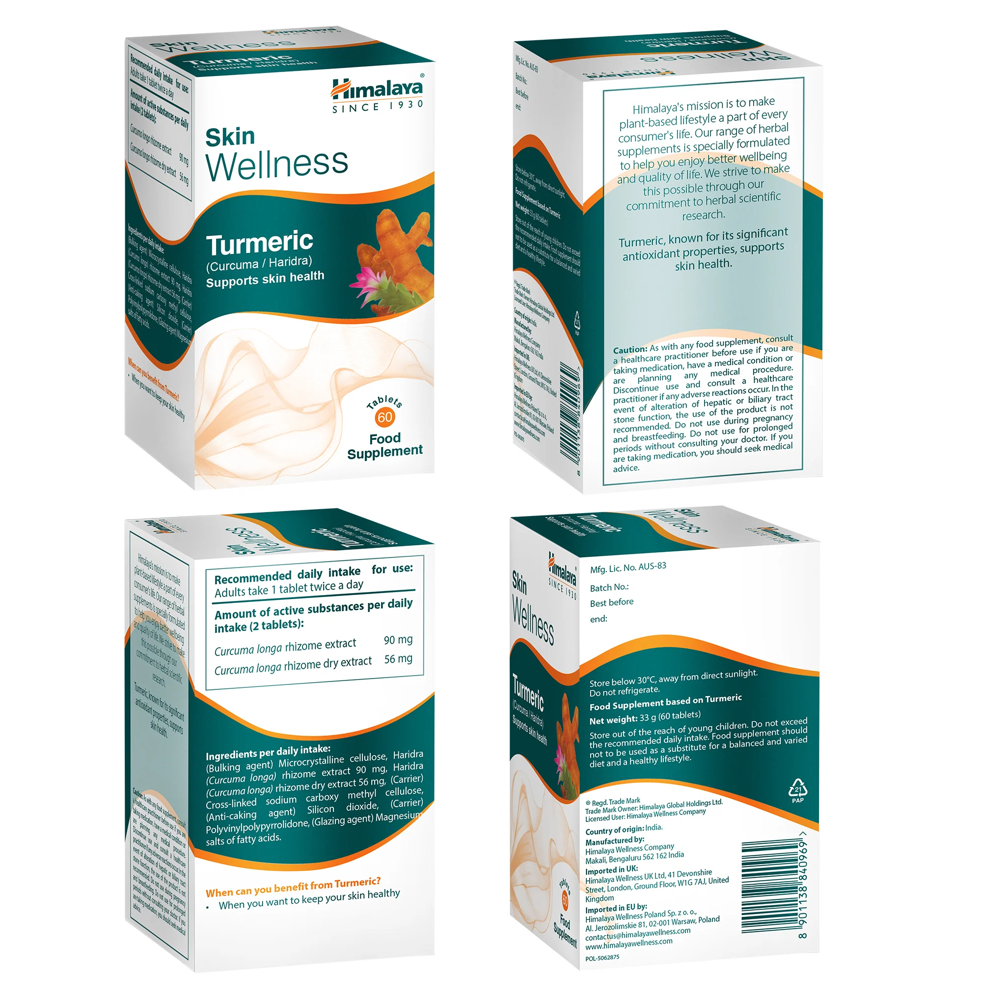 Himalaya Skin Wellness Turmeric - 60 Tablets - Image 7