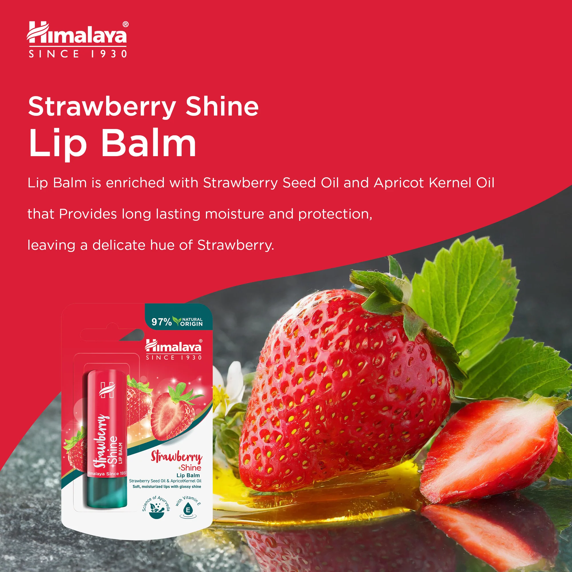 Himalaya Strawberry Shine Lip Balm - 4.5g - Image 3