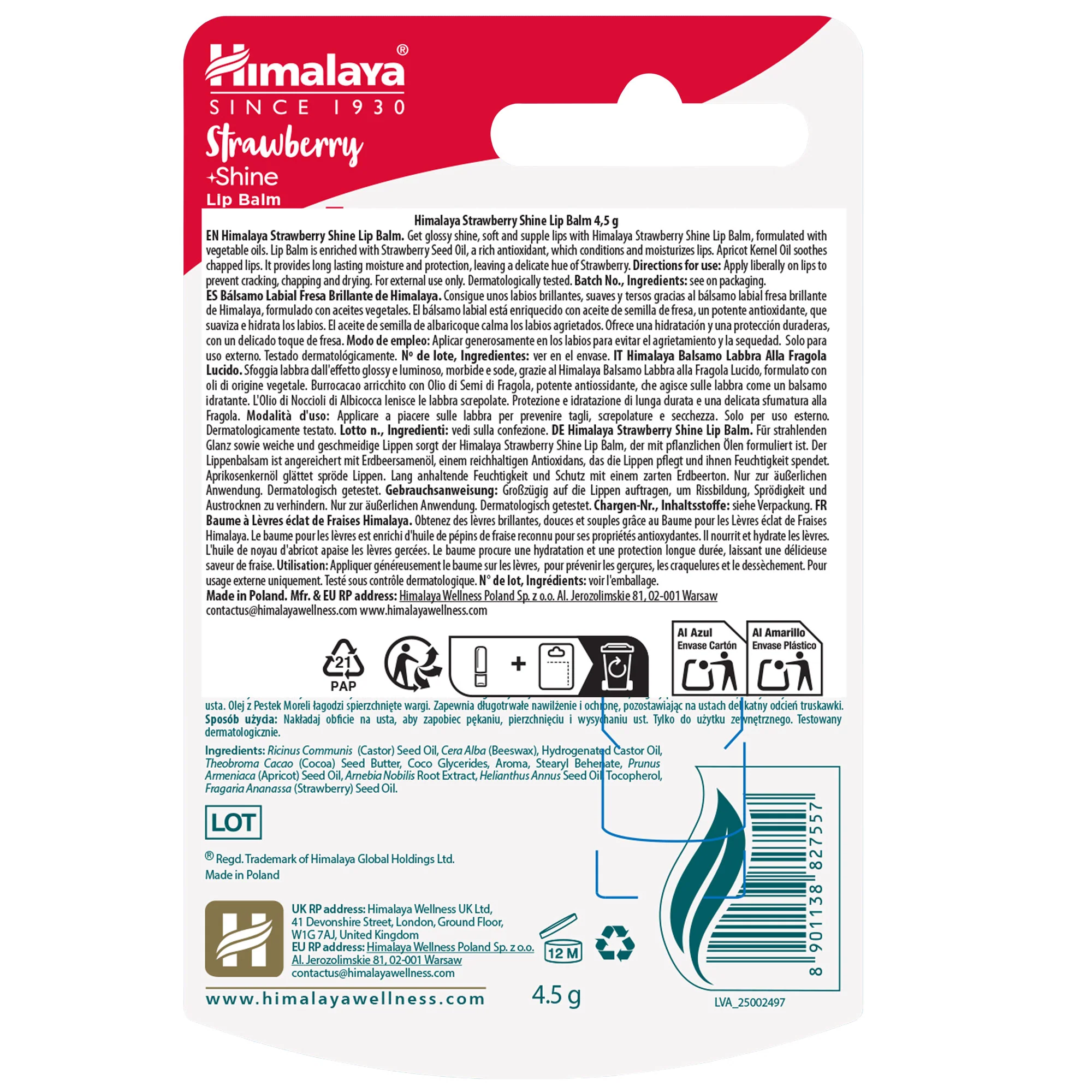 Himalaya Strawberry Shine Lip Balm - 4.5g - Image 5