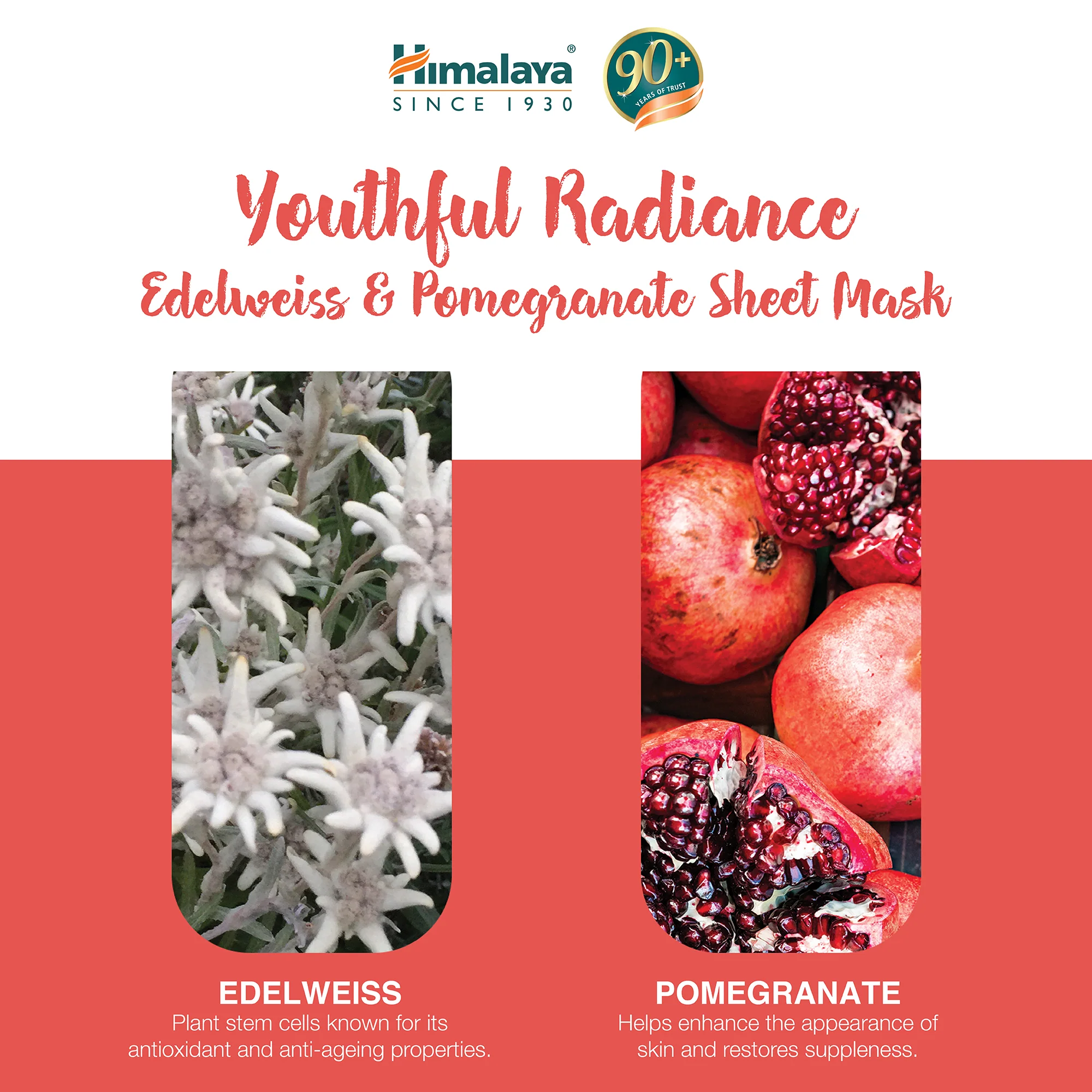 Himalaya Youthful Radiance Edelweiss & Pomegranate Sheet Mask - 30ml - Image 5